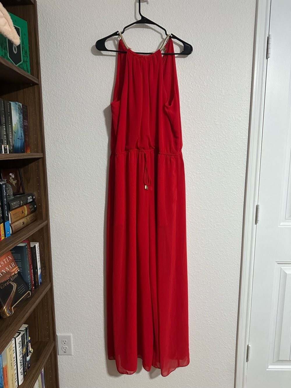 Vince Camuto Jumpsuit with Gold Necklace Neckline Sz 14 Formal Red‎ Carpet Event